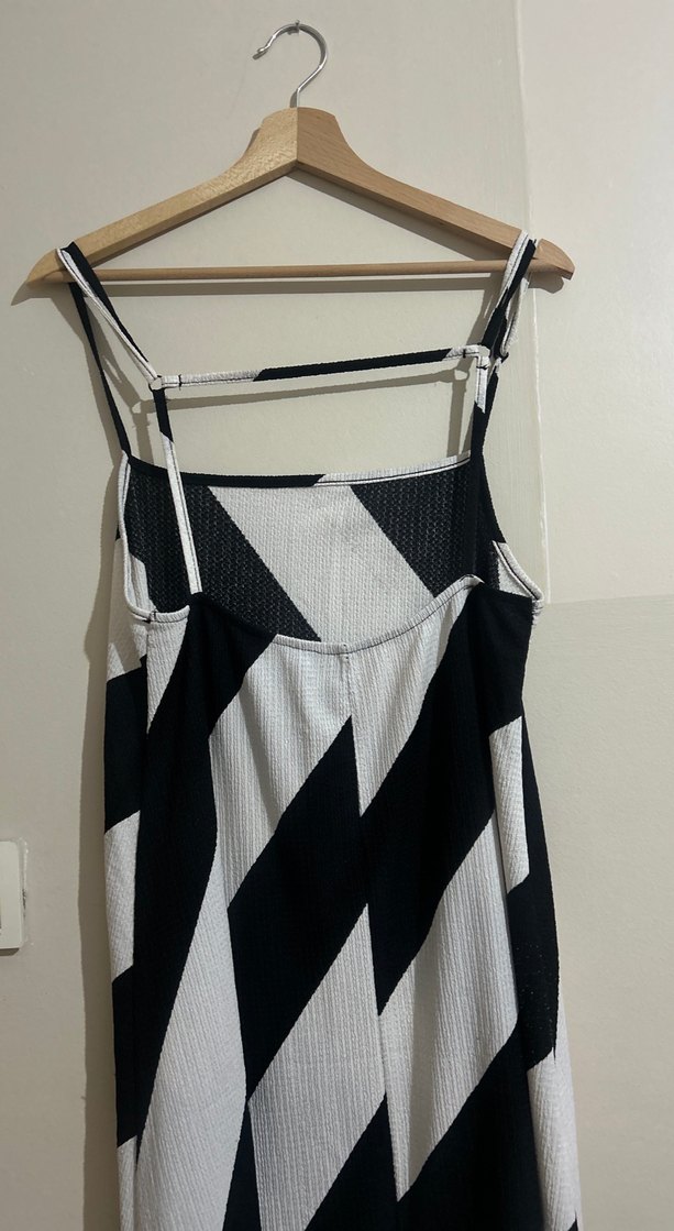 Çizgili Askılı Uzun Elbise - Görsel 3