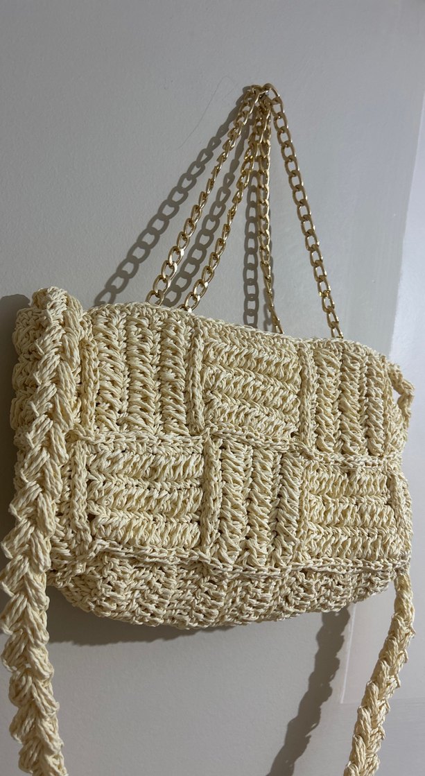Bej Örgü Bohem Kadın Çanta - Görsel 3