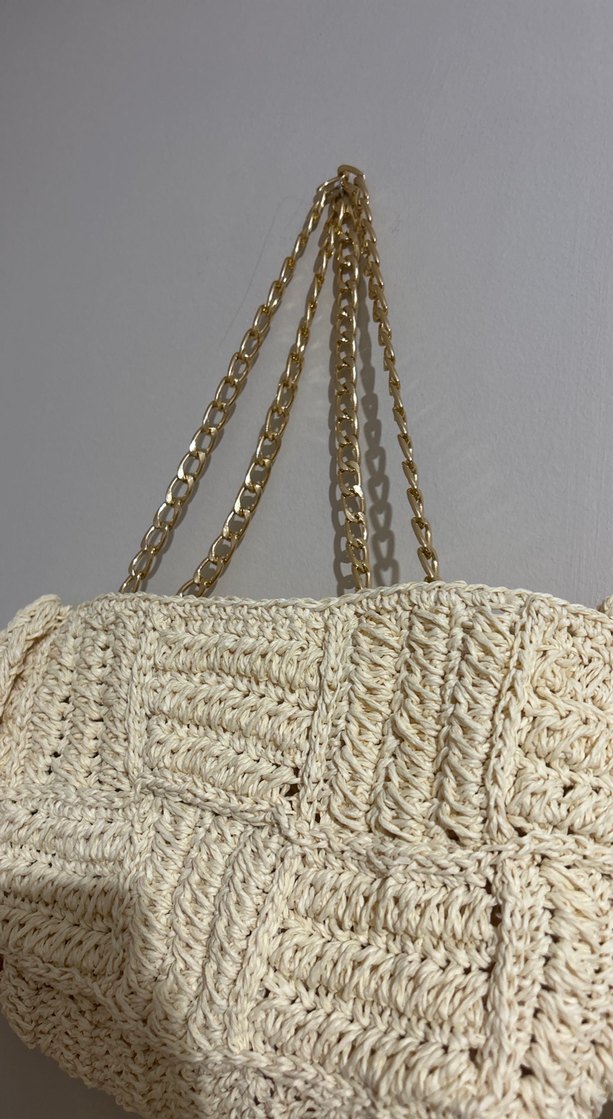 Bej Örgü Bohem Kadın Çanta - Görsel 2