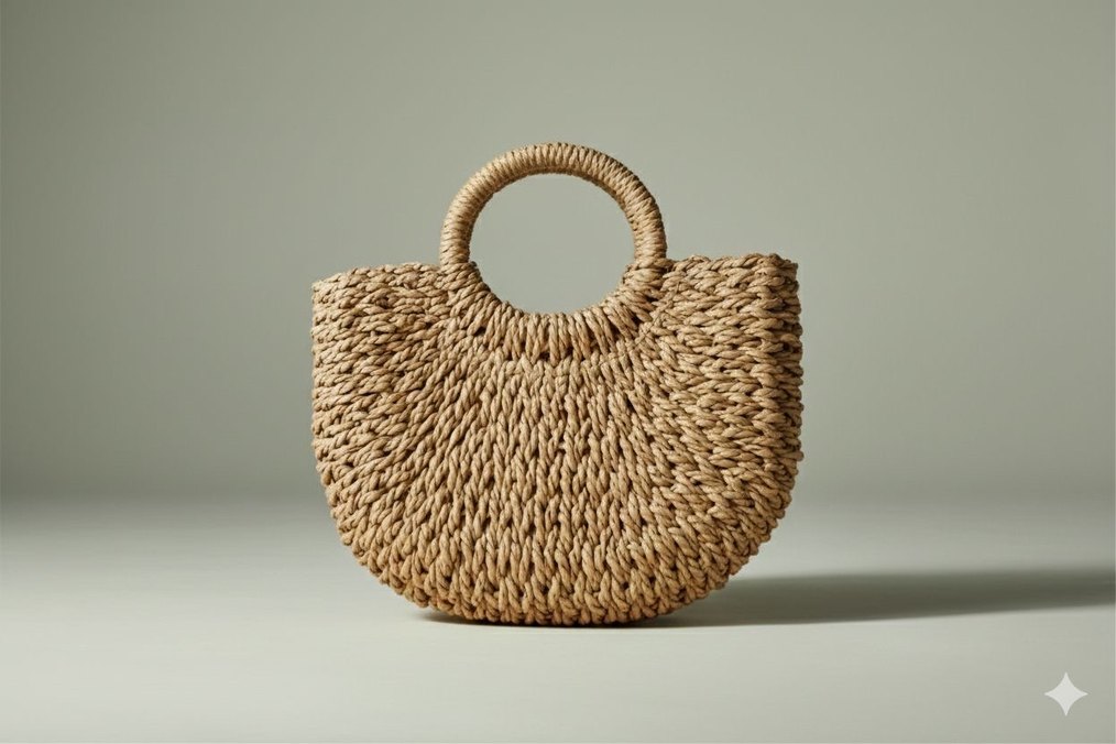 Dantel Detaylı Bej Örgü Bohem Kadın Çanta - Görsel 3