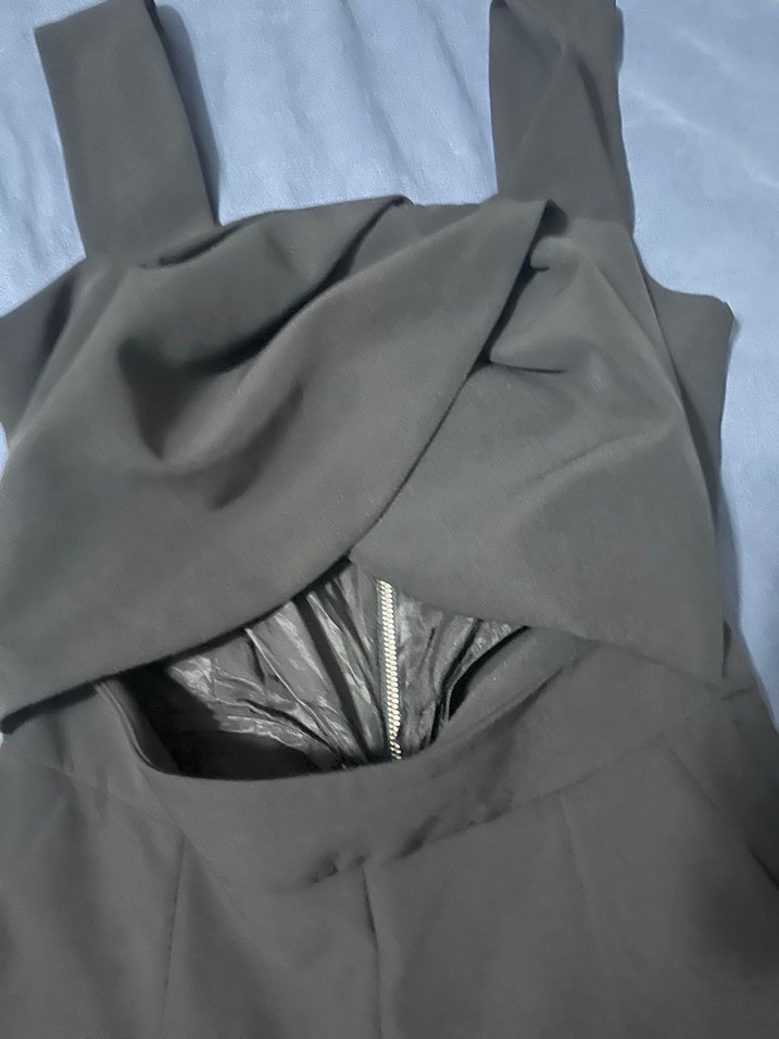 Siyah  Kadın Midi Tulum - Görsel 2