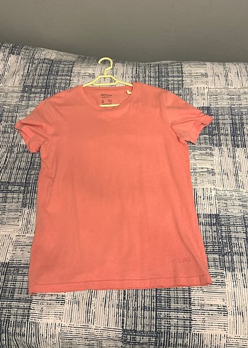 Bershka Canli Mercan Basic Tisort