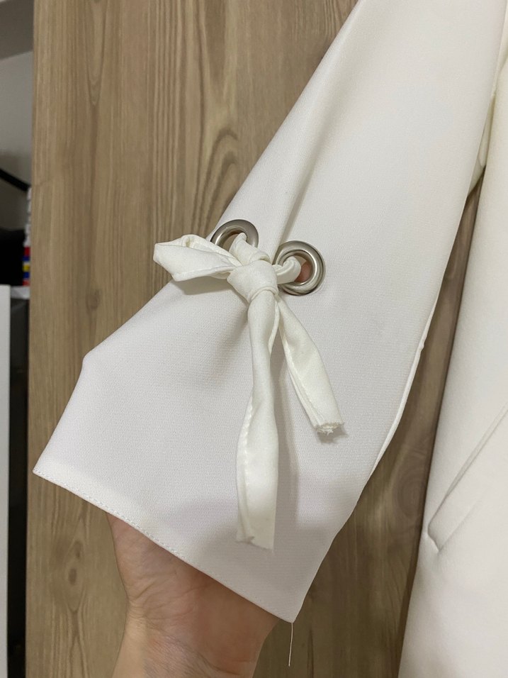 Beyaz Kadın Blazer Ceket - Görsel 3