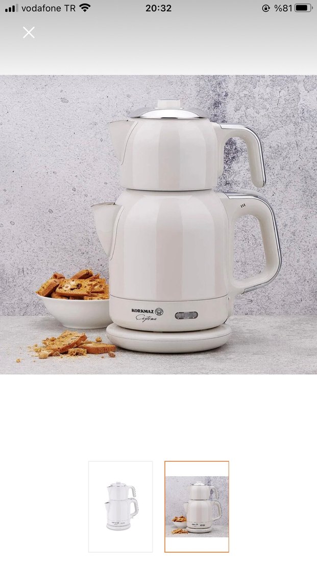 Beyaz ve Gri Korkmaz Çay Makinesi - Görsel 2