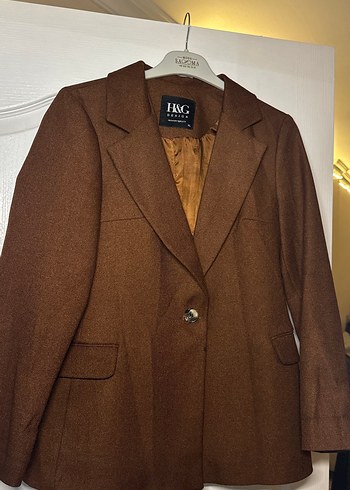 Diğer Hkg Kahverengi Klasik Blazer Ceket