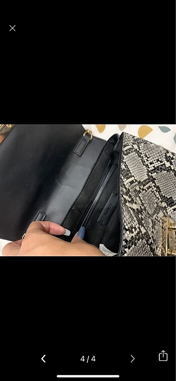  Beden siyah Renk mango zebra desenli çapraz çanta