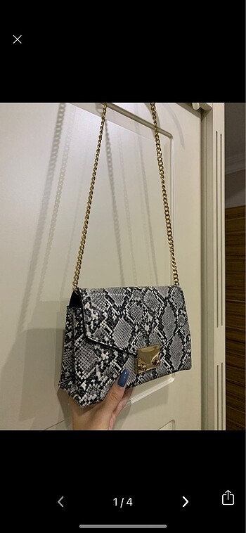 mango zebra desenli çapraz çanta