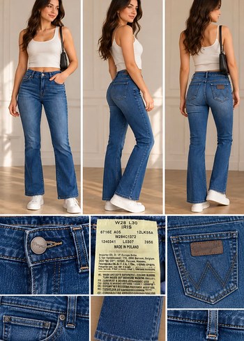 Wrangler Mavi Yuksek Bel Denim Jean