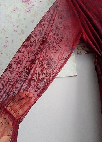 BORDO şifon kusursuz Uzun şık Abiye Elbise ( kuşagı var) - Görsel 6