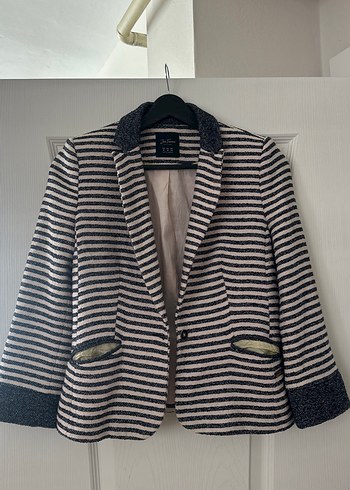 Zara Cizgili Klasik Blazer Ceket
