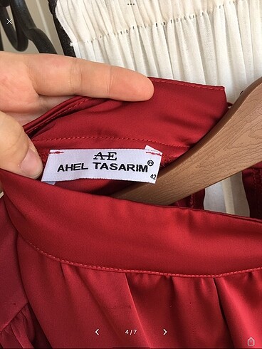42 Beden bordo Renk Saten abiye takım