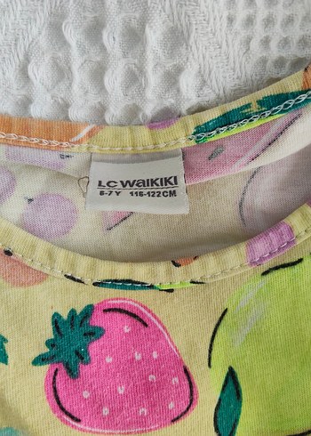 LC Waikiki Renkli Meyve Desenli Kolsuz Kız Elbisesi