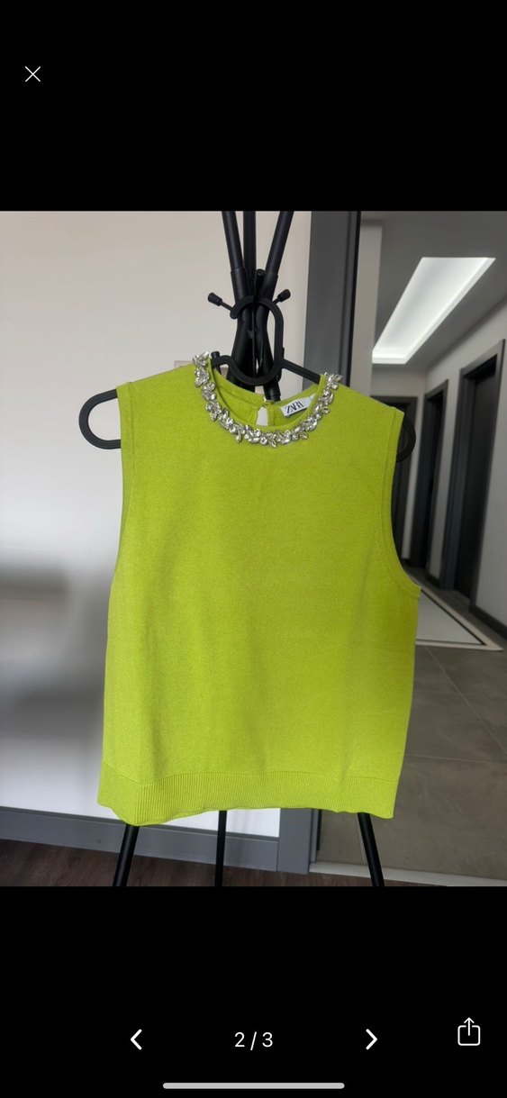 Zara taşlı bluz - Görsel 2