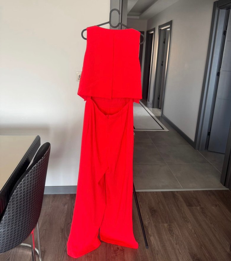 Nar çiçeği rengi tulum - Görsel 2