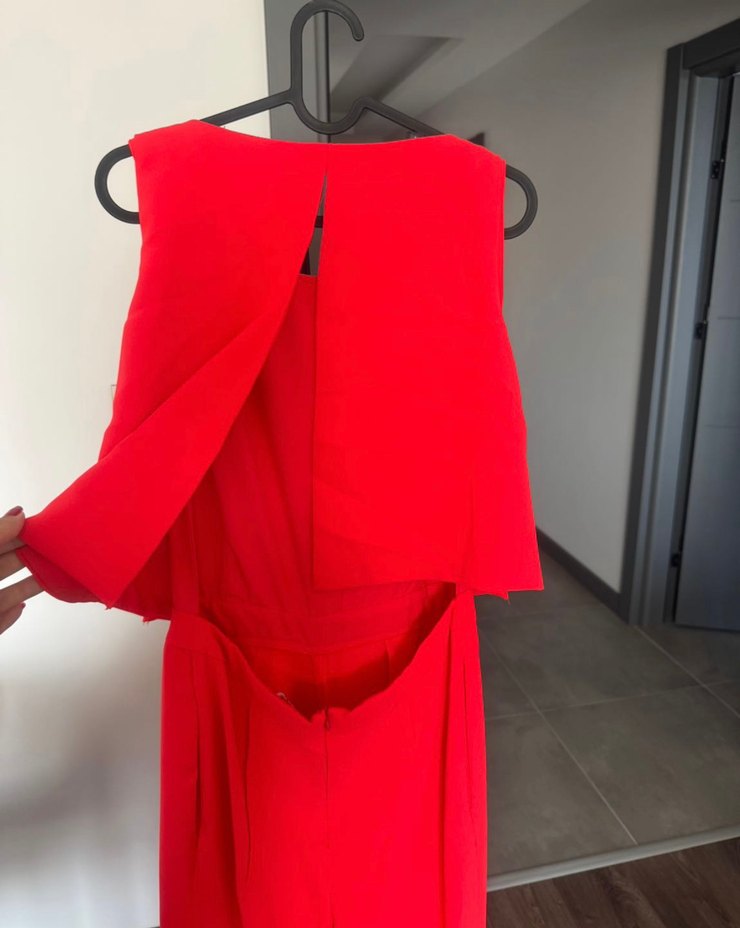 Nar çiçeği rengi tulum - Görsel 3