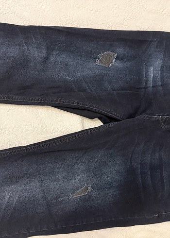 Koton Sifir Koton Jeans Koyu Renk Dugmeli Erkek Kot Pantolon W36 L32