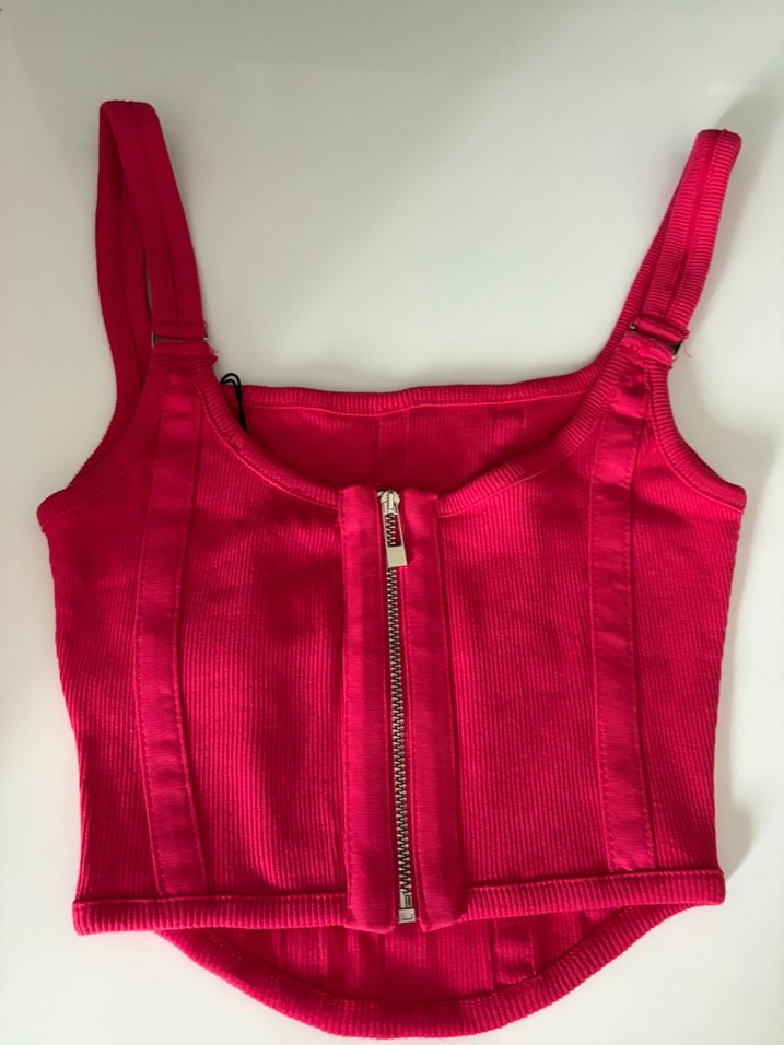 Canlı Fuşya Fitilli Korse Top — görsel 2/4