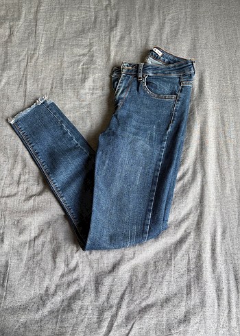 Addax Mavi Denim Jean Paca Detayli