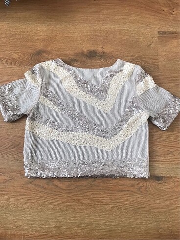 xs Beden H&M pullu payetli crop bluz
