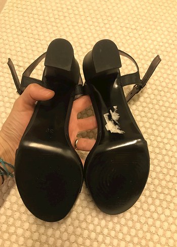 Saten tek bant platform ayakkabı - Görsel 8