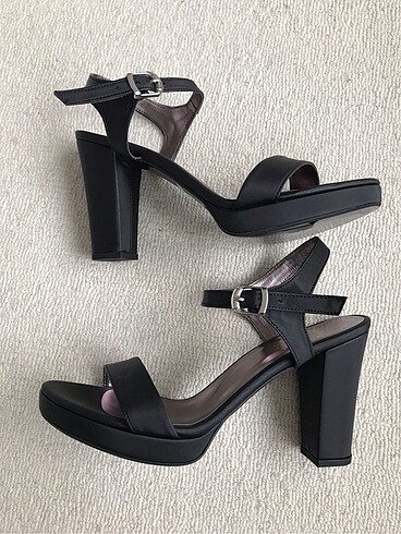 Saten tek bant platform ayakkabı - Görsel 4