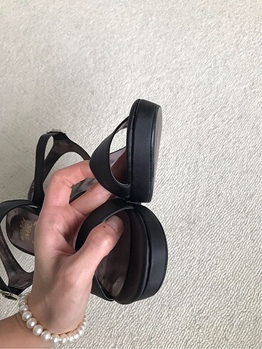 Saten tek bant platform ayakkabı - Görsel 5