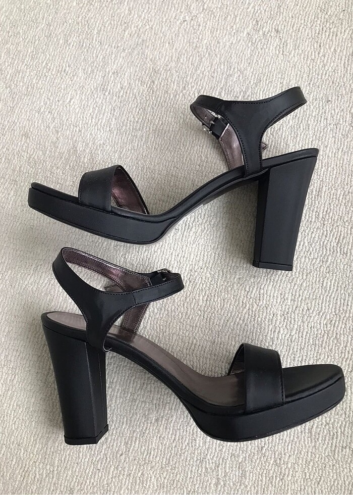 Saten tek bant platform ayakkabı - Görsel 3