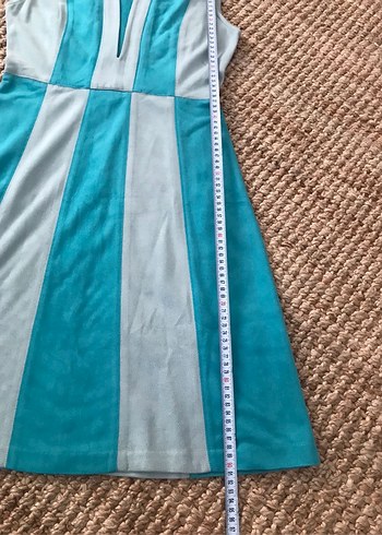 İpekyol Turkuaz Gri Süet V Yaka Midi Elbise - Görsel 7