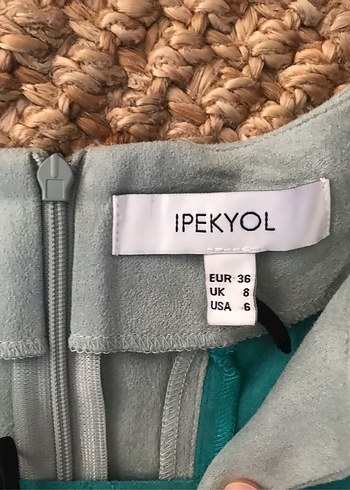 İpekyol Turkuaz Gri Süet V Yaka Midi Elbise - Görsel 3