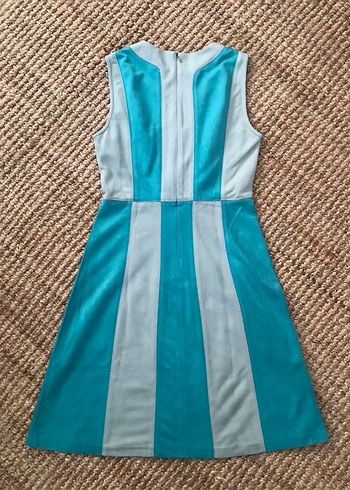 İpekyol Turkuaz Gri Süet V Yaka Midi Elbise - Görsel 2