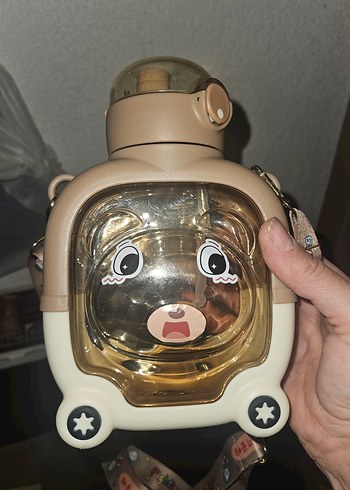 Kahverengi Ayı Desenli Çocuk Termos Şişesi - Görsel 2