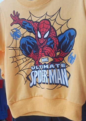 Renkli Örme Spiderman Baskılı Erkek Çocuk Eşofman - Görsel 4