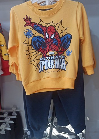 Renkli Örme Spiderman Baskılı Erkek Çocuk Eşofman - Görsel 5