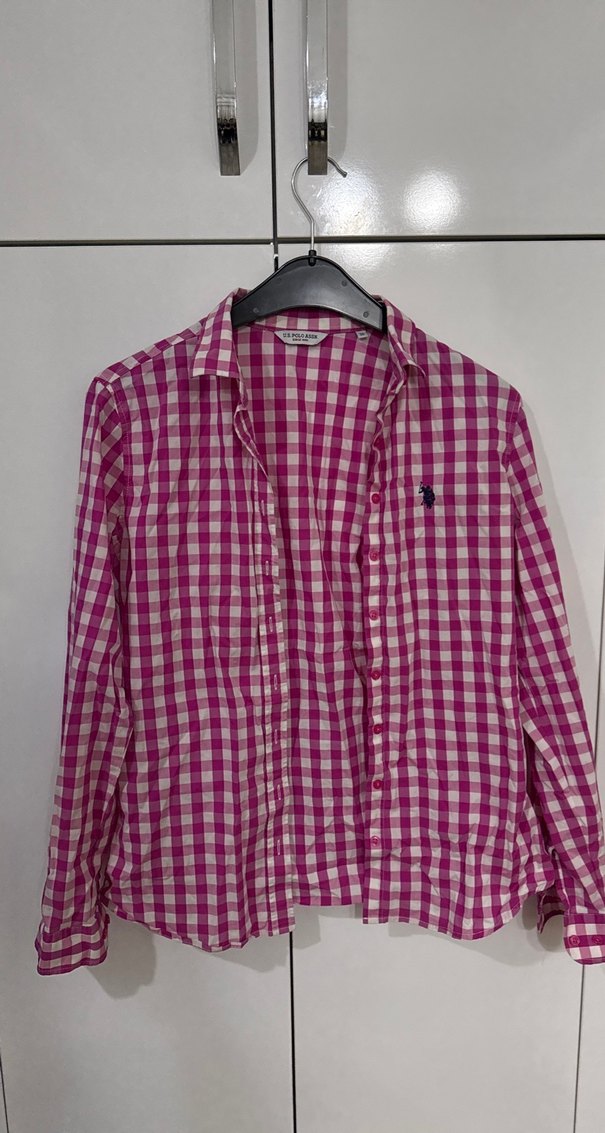Pembe Beyaz Ekose Polo Gömlek — görsel 2/5
