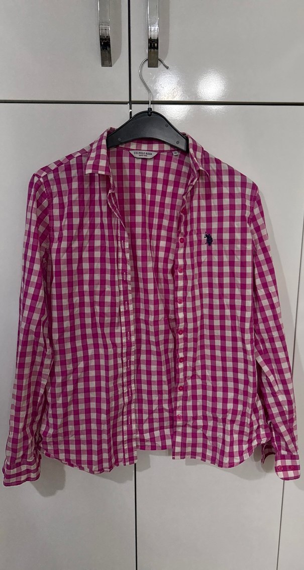 Pembe Beyaz Ekose Polo Gömlek — görsel 3/5