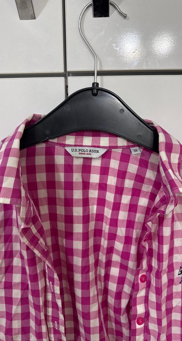 Pembe Beyaz Ekose Polo Gömlek — görsel 4/5