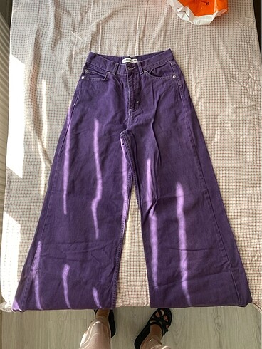Pull and Bear Mor ispanyol paça pantolon