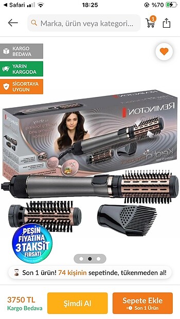 Remington keratin AS8810 fön makinesi