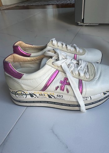 Diğer Premiata Pembe Detayli Beyaz 483 Sneaker