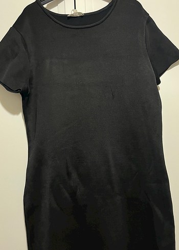 Siyah Kısa Kollu twist elbise - Görsel 2