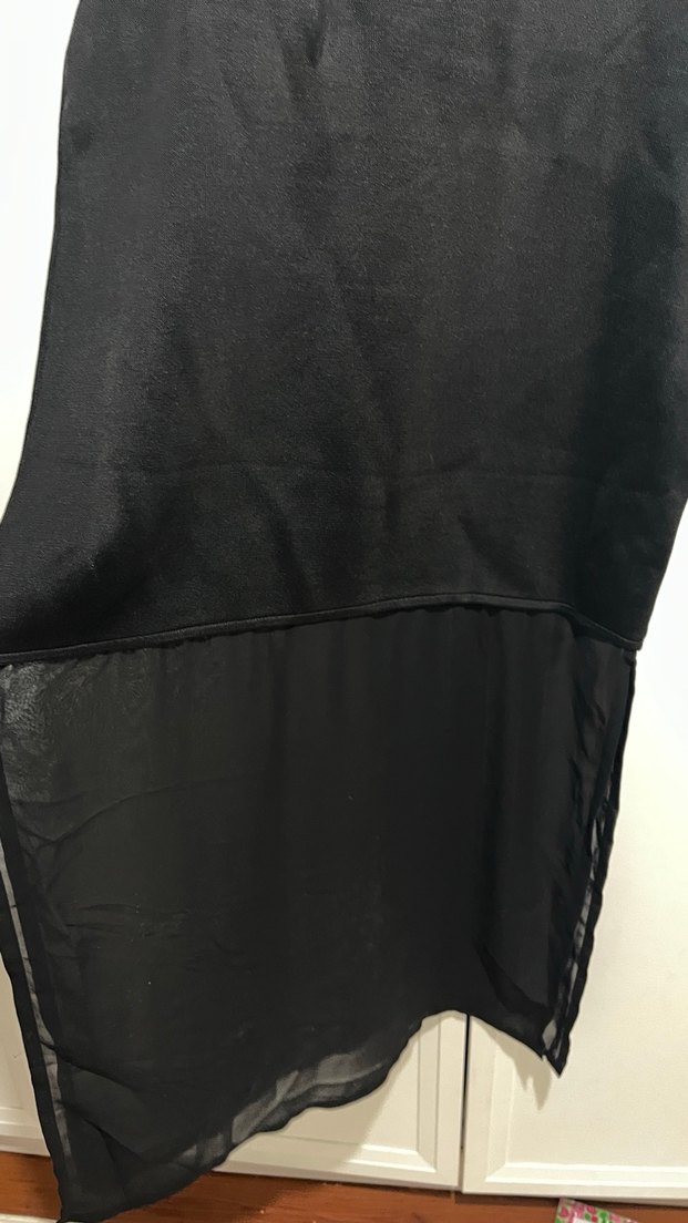 Siyah Kısa Kollu twist elbise - Görsel 5