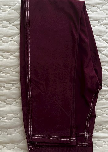 Bordo Streç Kumaş Kadıntayt pantolon - Görsel 3