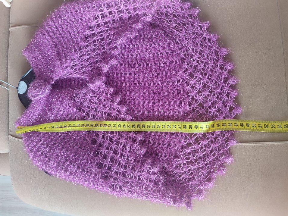 Kız Çocuk Mor Örgü Bohem Panço - Görsel 4