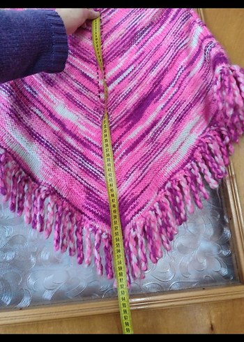 Kız Çocuk Pembe Bohem Örgü Panço - Görsel 6