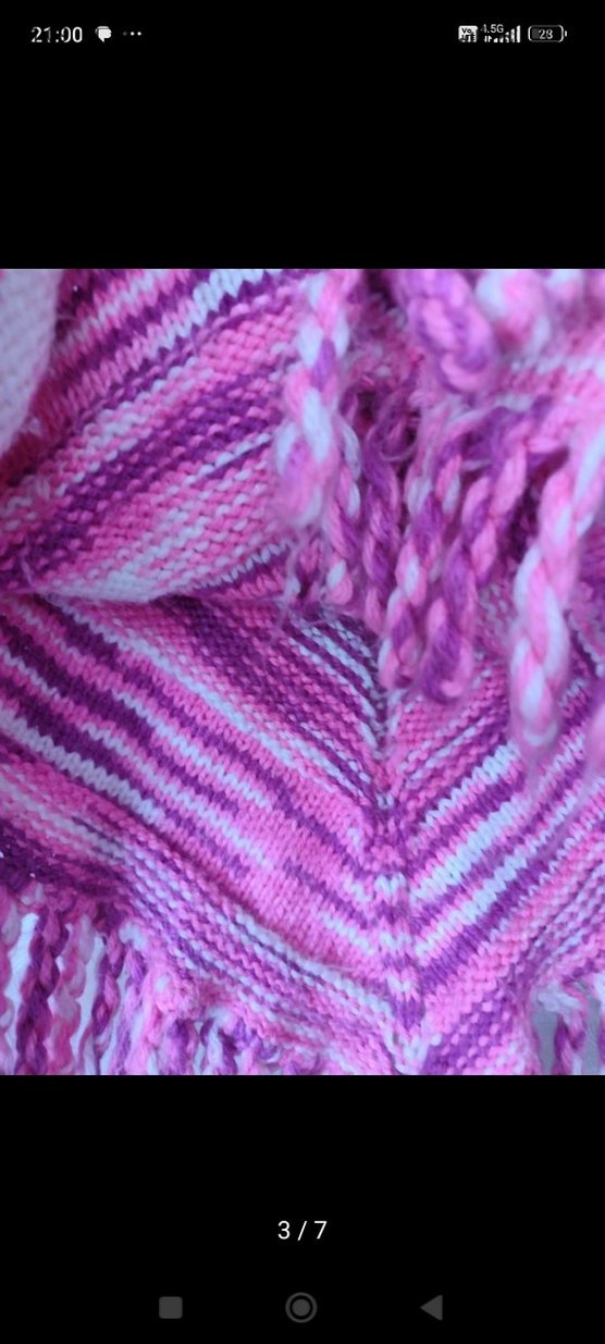 Kız Çocuk Pembe Bohem Örgü Panço - Görsel 5