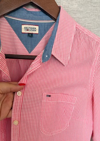 Tommy Hilfiger Hilfiger Denim Pembe Beyaz Gingham Gomlek