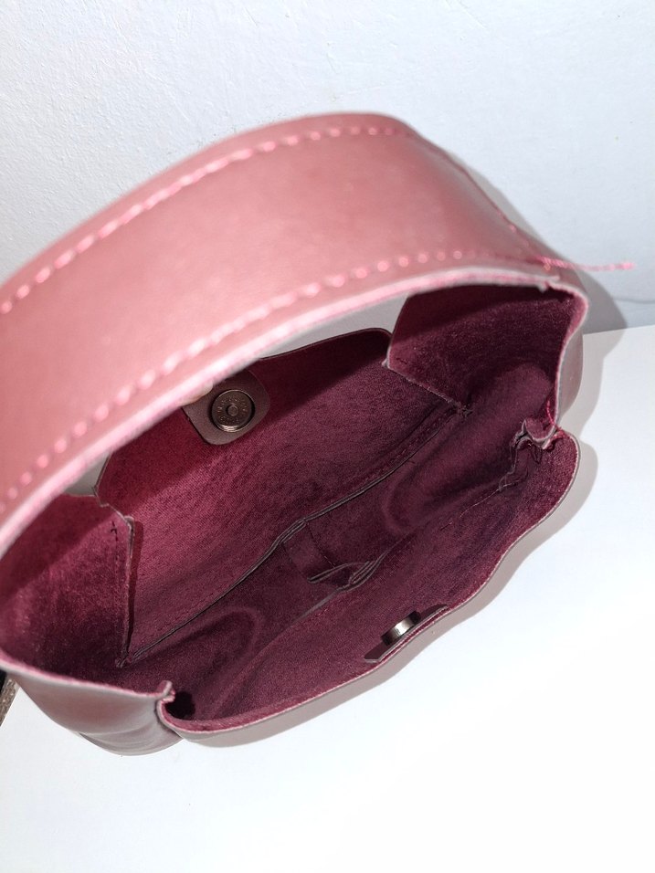 Bordo Deri Kadın Omuz Çantası - Görsel 3