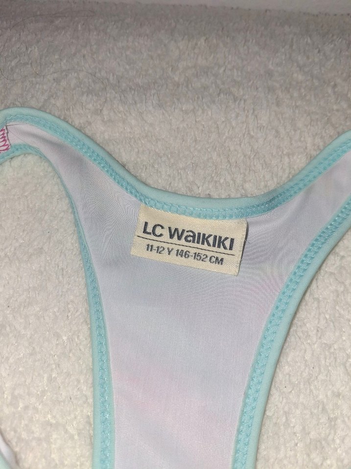 Kız Çocuk Pembe Pastel Batik Desenli Spor Bikini - Görsel 3