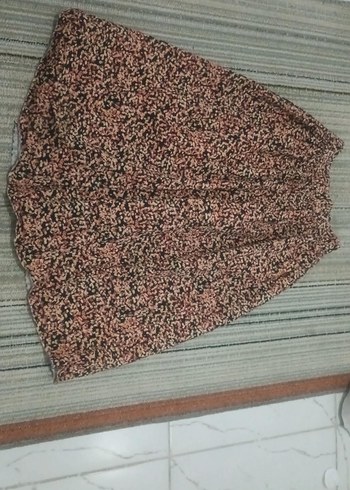 Afrodit Romantik Pudra Cicekli Midi Etek