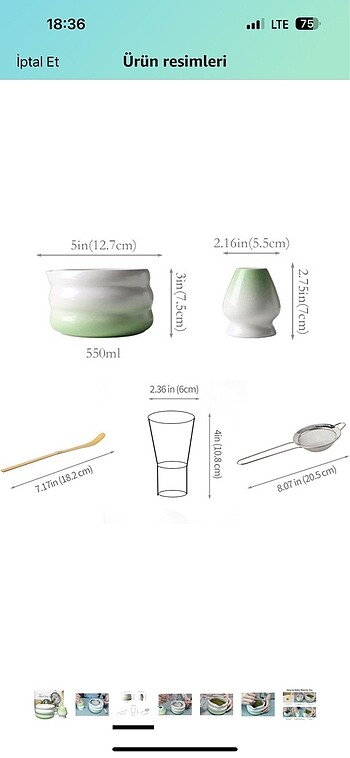  Beden matcha seti yurtdisindan alindi